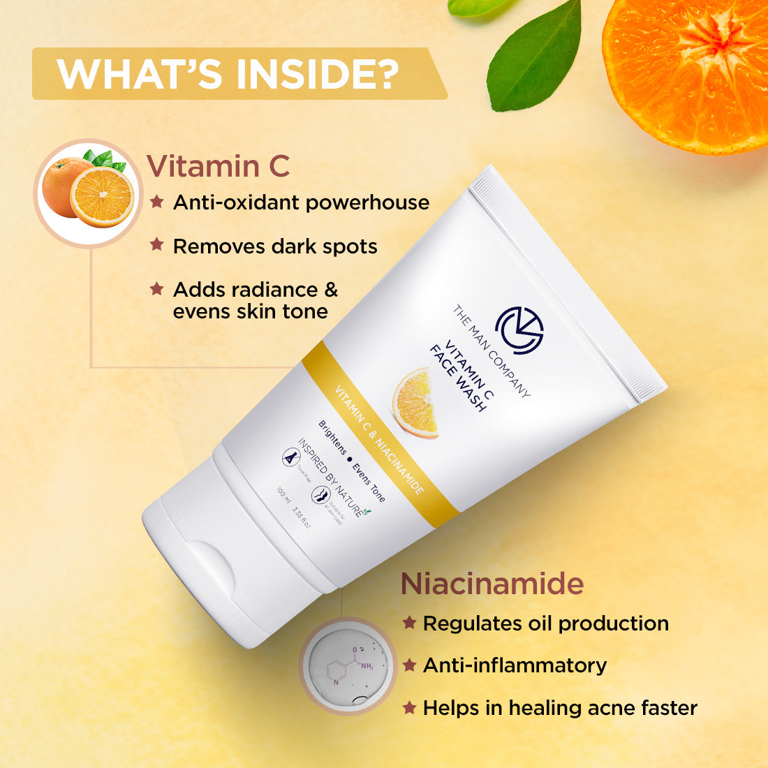 Buy Vitamin C & Niacinamide Face Wash (100 ml) Online for Men