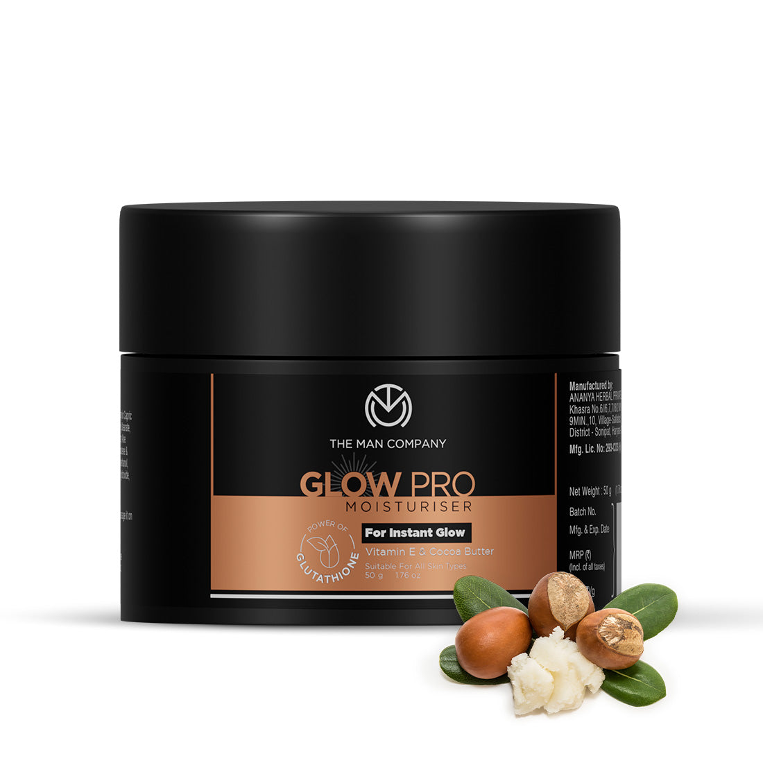 Glow Pro Moisturiser | Glutathione, Vitamin E and Cocoa Butter (50g)